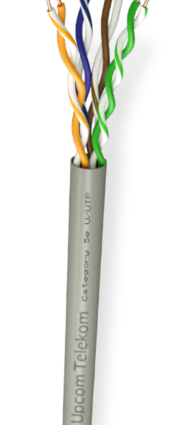 CAT 5E U UTP data LAN cable with grey outer jacket