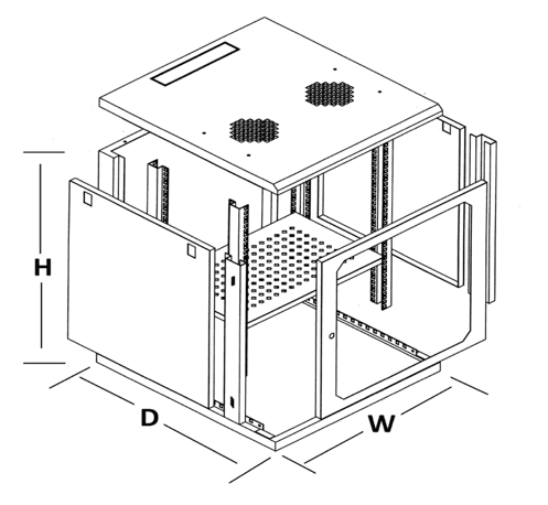W-Line wall mount rack cabinet construction drawing