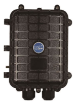 Inline closure with four trays for fibre branching and routing