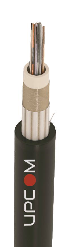 Red fire resistant fiber optic cable with steel tape armored construction