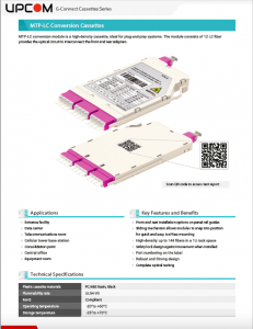 G-Connect MTP to LC Fiber Optic Cassette Base-12