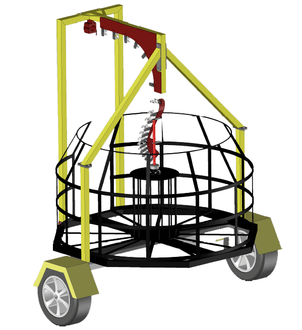 Cable fleeter trailer for controlled cable storage during multi-stage cable blowing