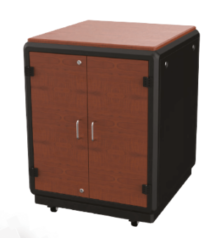 soundproof server cabinet made in turkey with wooden finishing.