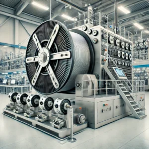A-high-precision-industrial-cable-spooling-machine-similar-to-those-used-in-professional-cable-manufacturing-facilities.-The-machine-features-a-large.