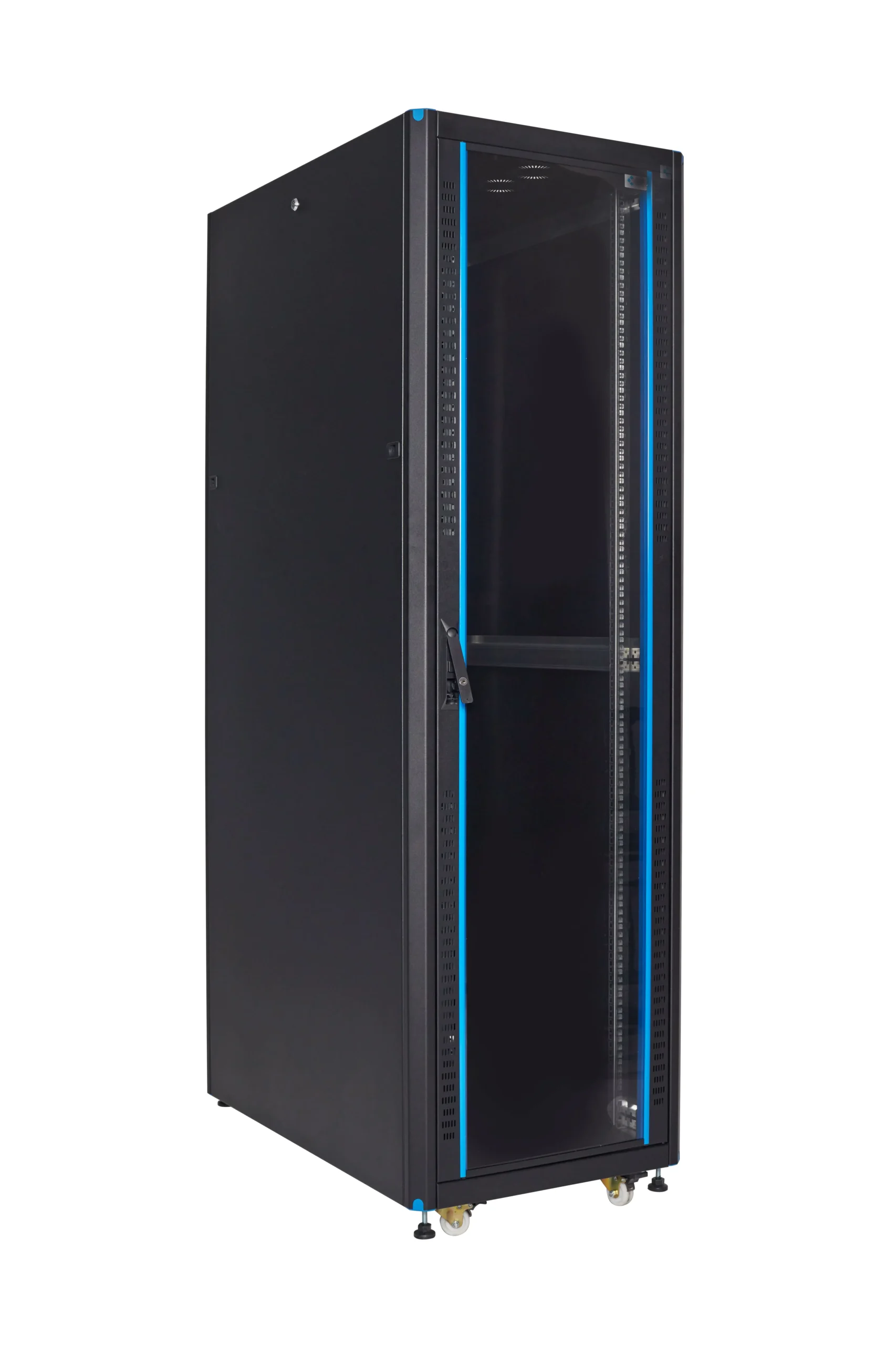 FS Line floor standing rack cabinet with glass front door