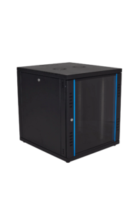 W Line Wall Mount Rack Cabinet black color with blue stips.