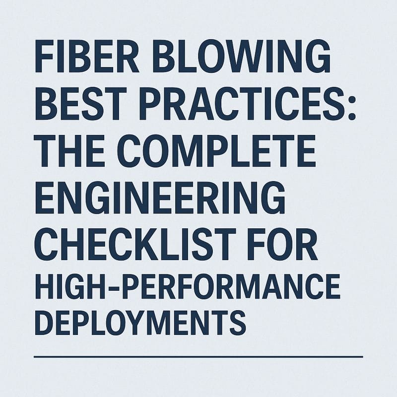Fiber Blowing Best Practices The Complete Engineering Checklist for High-Performance Deployments