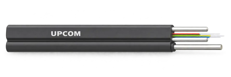 Aerial FTTH drop cable with steel strength member