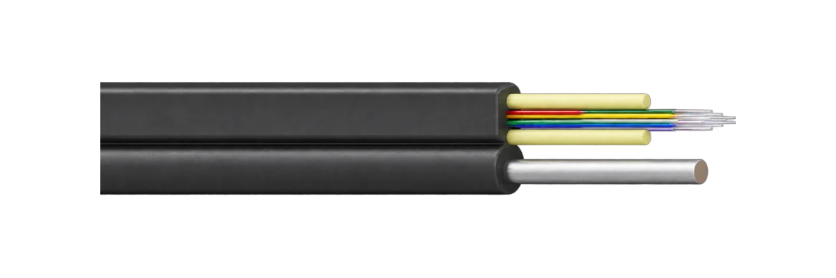 Aerial FTTH drop cable with messenger
