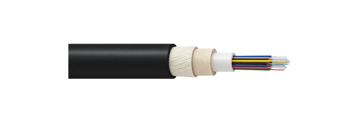 Non-metallic fire resistant fiber optic cable with glass yarn and mica barrier